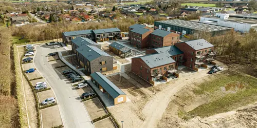 Dronebillede af det nye område.