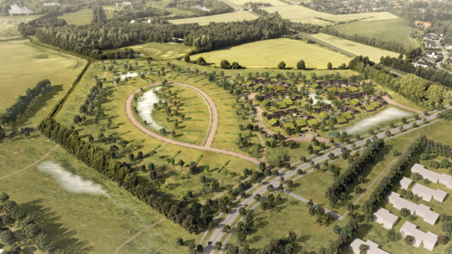 Illustration af hvordan det nye boligområde Helheden skal se ud, når det er færdigt.