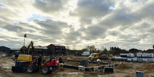 Billede af byggeriet ved Lykkehåbs Alle.